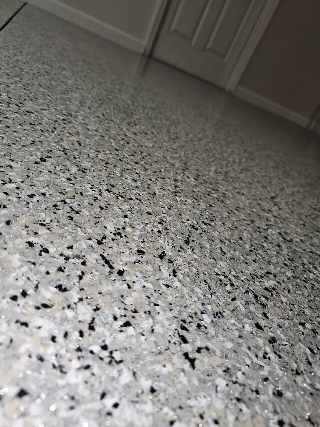 Domino Flake Garage Floor Coating by Elite Epoxy Surfaces, Central Florida