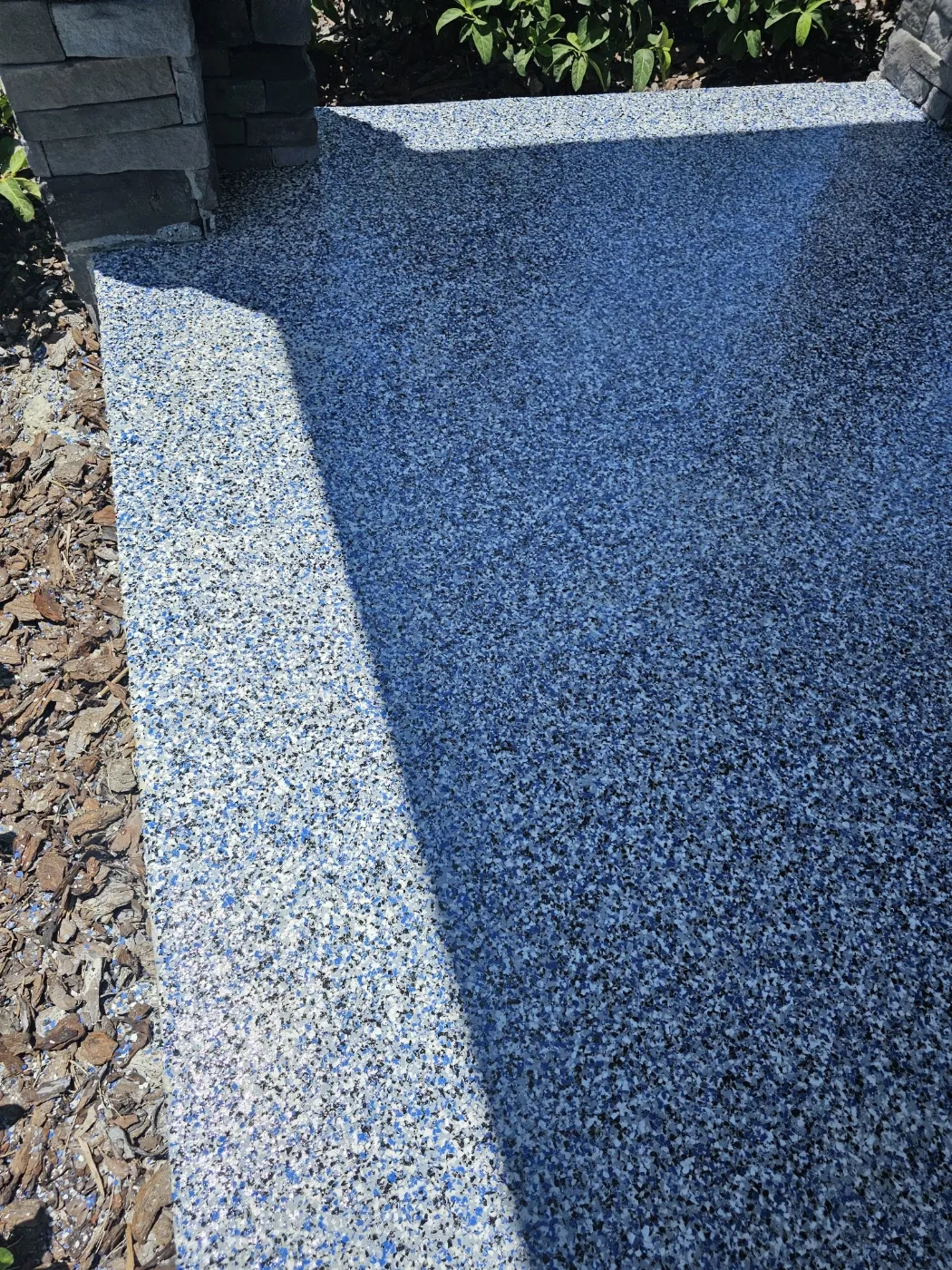 Blue Epoxy Flake Entryway Coating by Elite Epoxy Surfaces, Central Florida