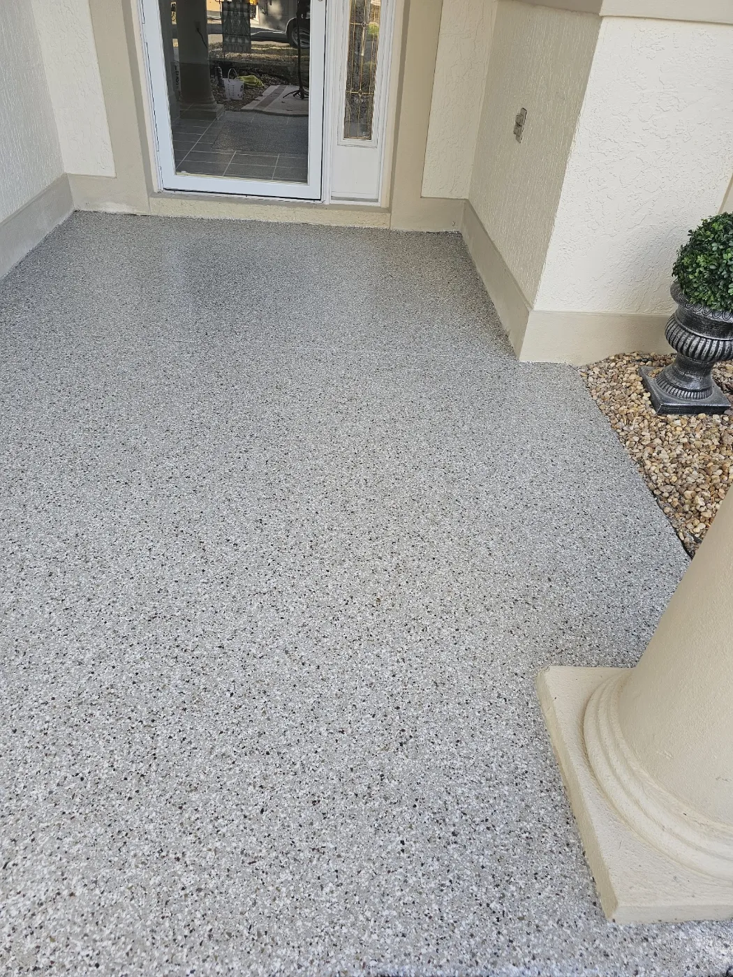 Front Entryway Epoxy Flake Coating by Elite Epoxy Surfaces, Central Florida