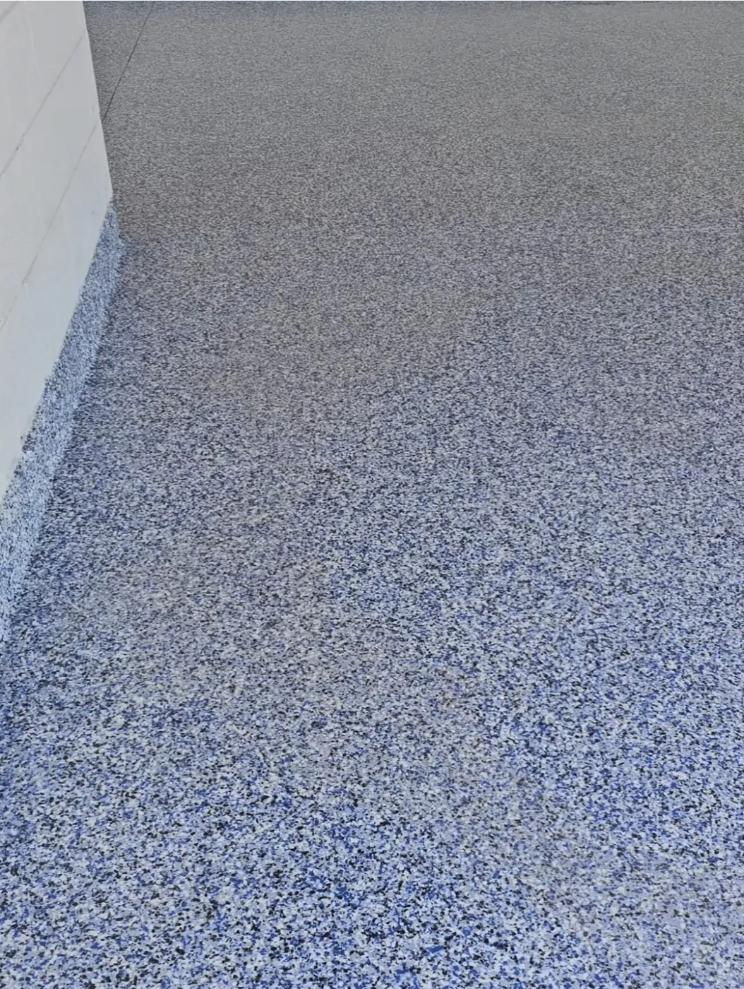 Blue Epoxy Flake Garage Floor Coating by Elite Epoxy Surfaces, Central Florida