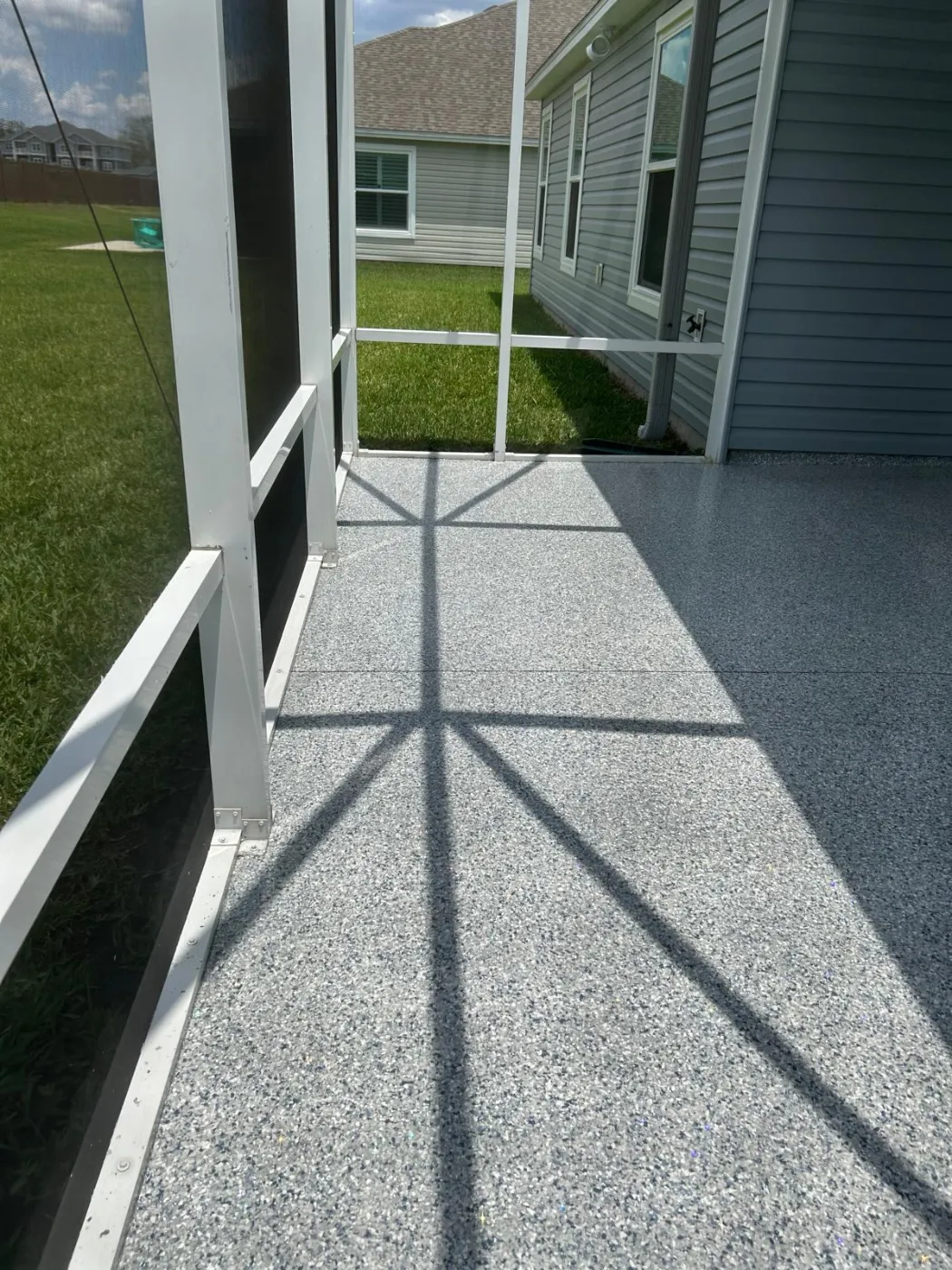 Sparkling Epoxy Flake Screened Lanai by Elite Epoxy Surfaces, Central Florida