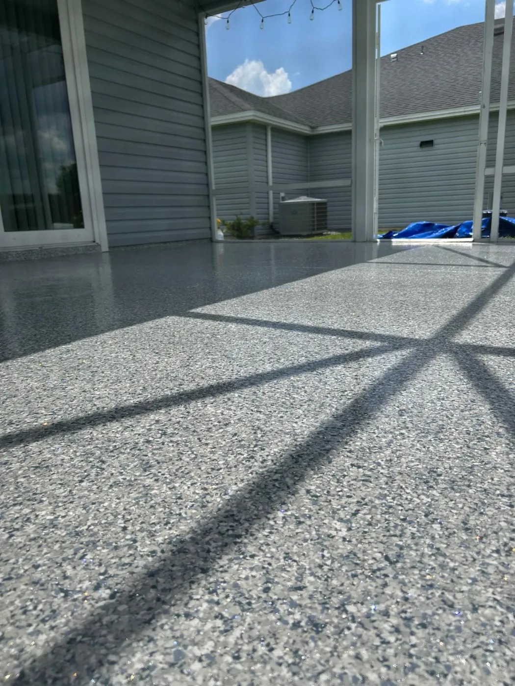 Reflective Epoxy Flake Screened Patio by Elite Epoxy Surfaces, Central Florida