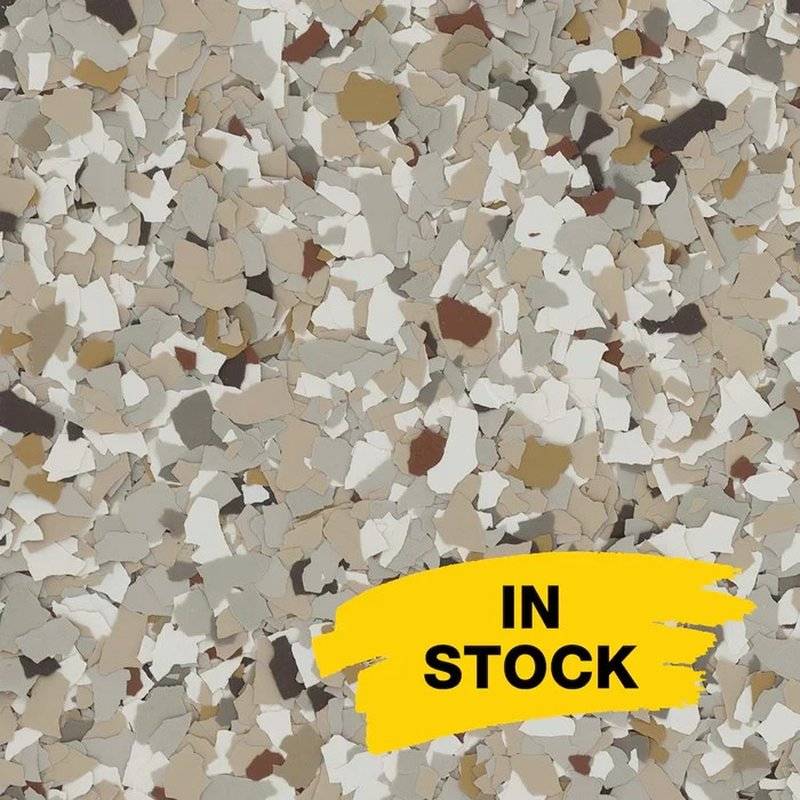 Elite Epoxy CREEK BED epoxy flake flooring sample