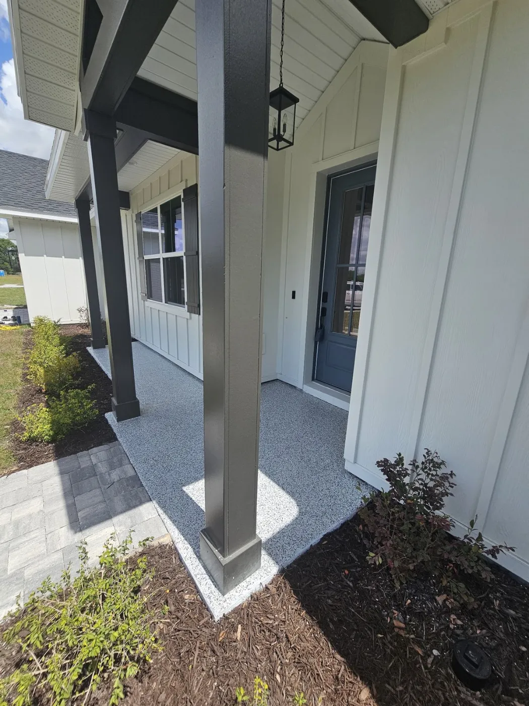 Charcoal-Accent Porch Coating by Elite Epoxy Surfaces, Central Florida