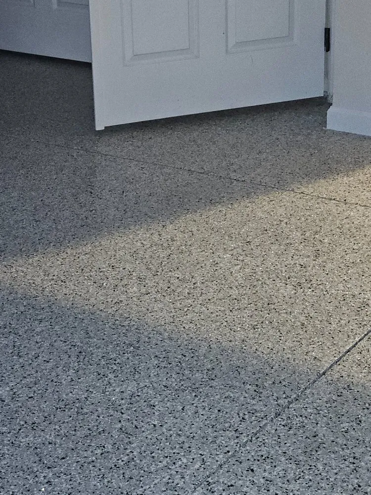 Grey Flake Garage Floor Coating by Elite Epoxy Surfaces, Central Florida