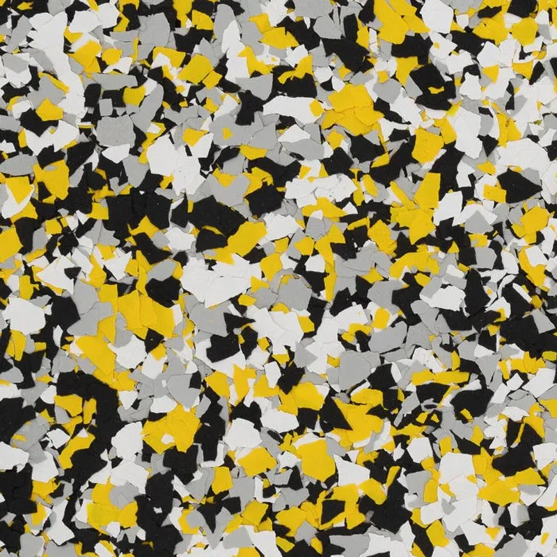 Elite Epoxy Yellow Jacket epoxy flake flooring sample